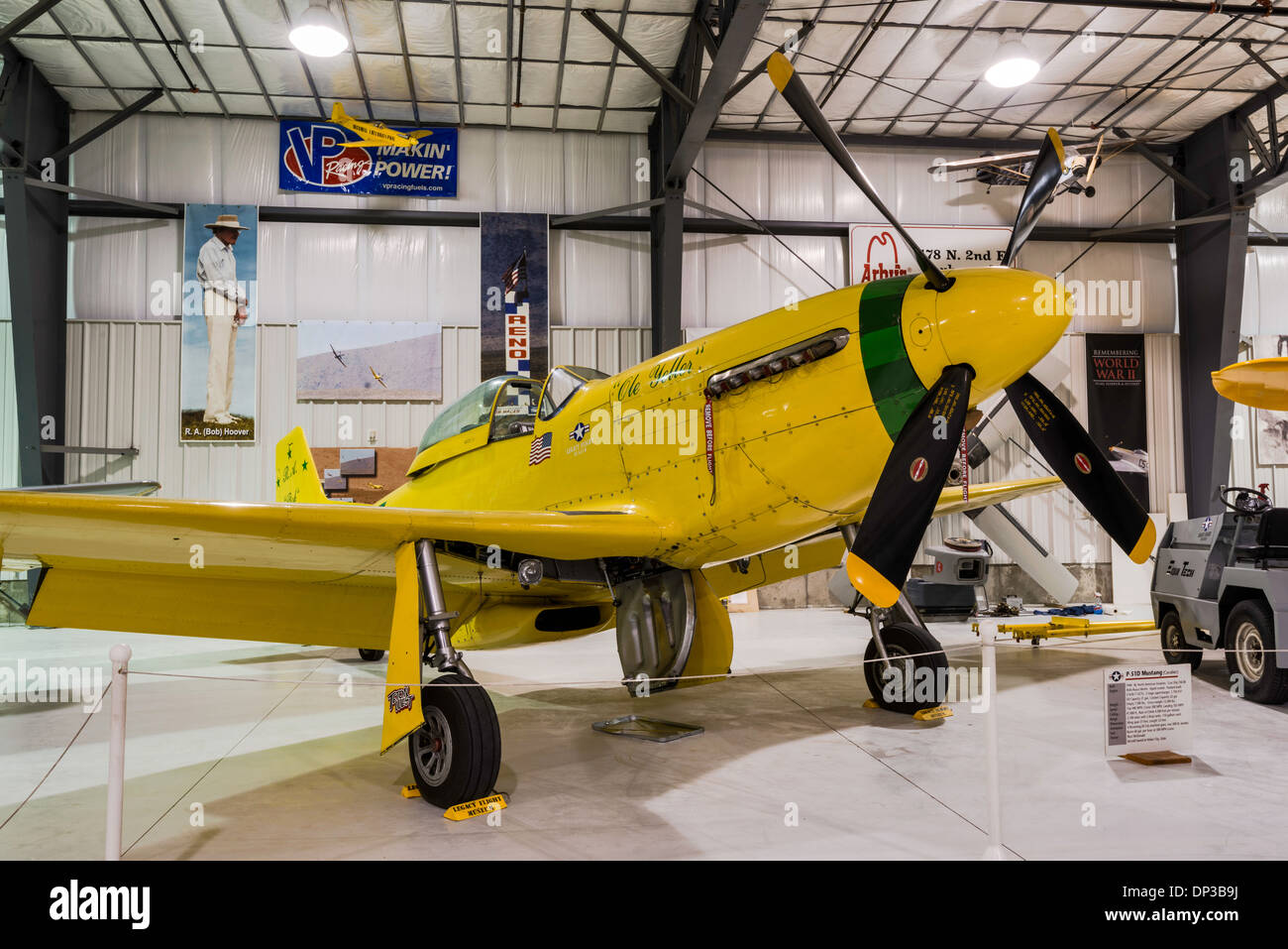 American P-51D Mustang, WW2 US fighter aircraft, Legacy Flight Museum, Rexburg, Idaho, USA Stock Photo