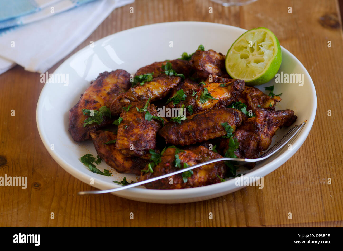 Spicy chicken wings Stock Photo - Alamy