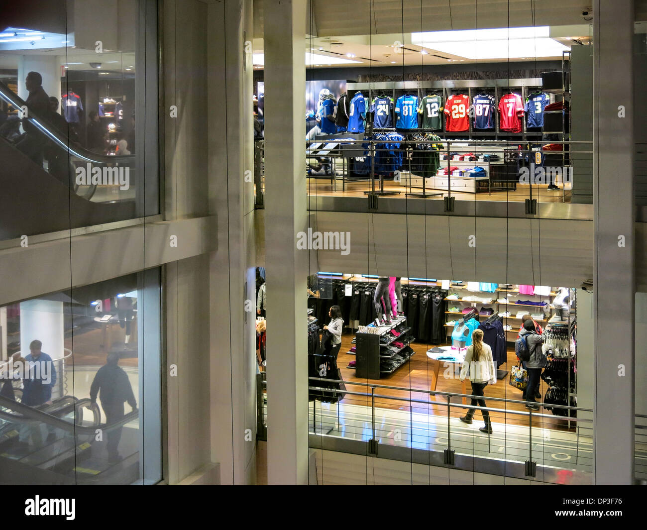 Niketown Athletic Apparel Store,Featuring Nike Shoes with Swoosh Logo,  Interior, 6 East 57th Street, NYC Stock Photo - Alamy