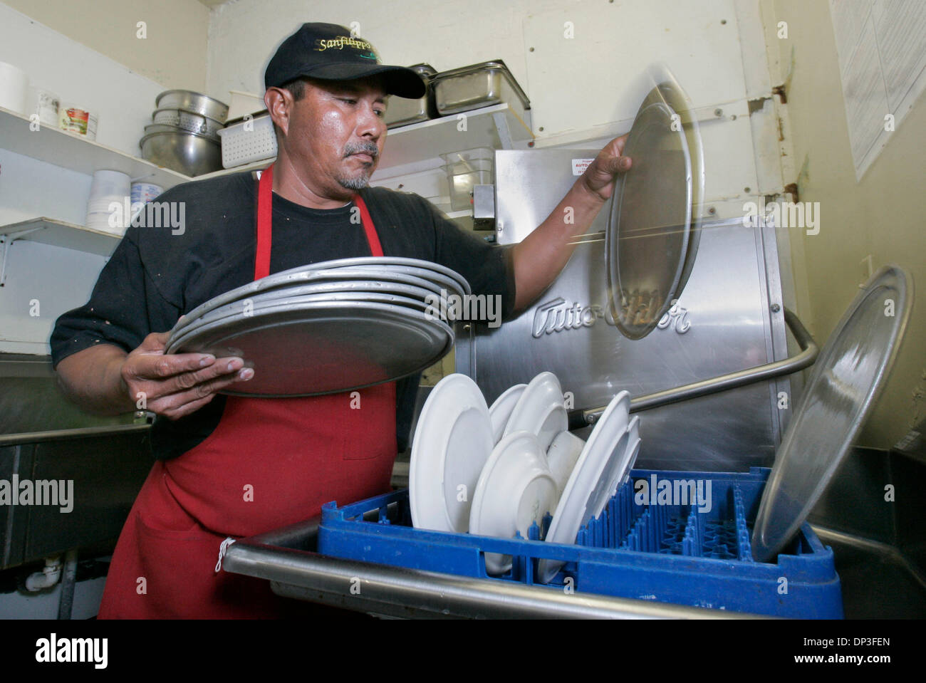 Jul 03, 2006; San Diego, CA, USA; Dishwasher CELESTINO ANTUNES works