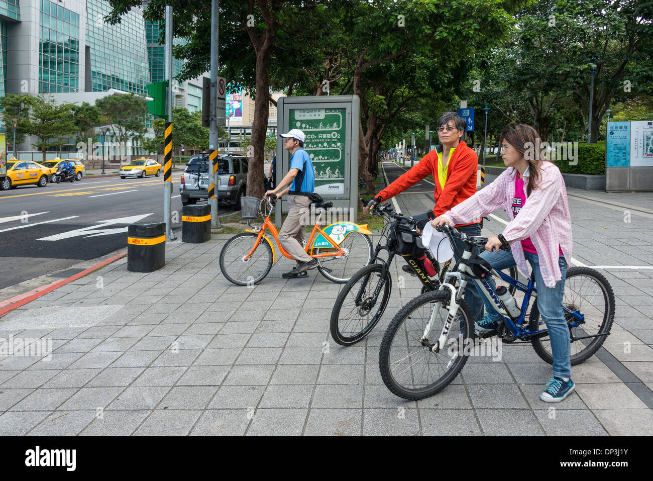 Cyclists, Taipei, Taiwan Stock Photo