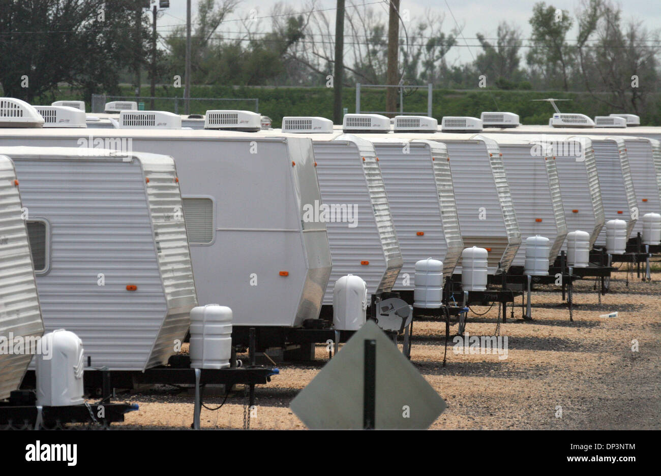 Jul 14, 2006; Buras, LA, USA; Hundreds of FEMA trailers fill a group