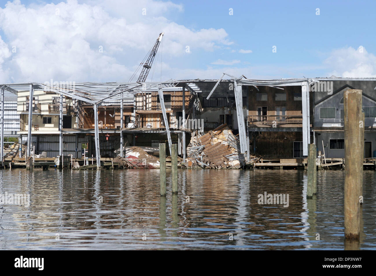 Jul 14, 2006; Venice, LA, USA; Remains of tattered fish camps and