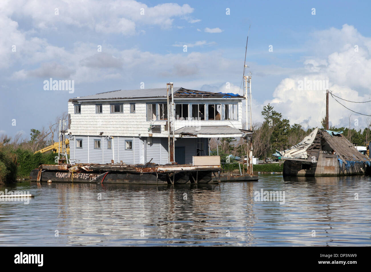 Jul 14, 2006; Venice, LA, USA; Remains of tattered fish camps and