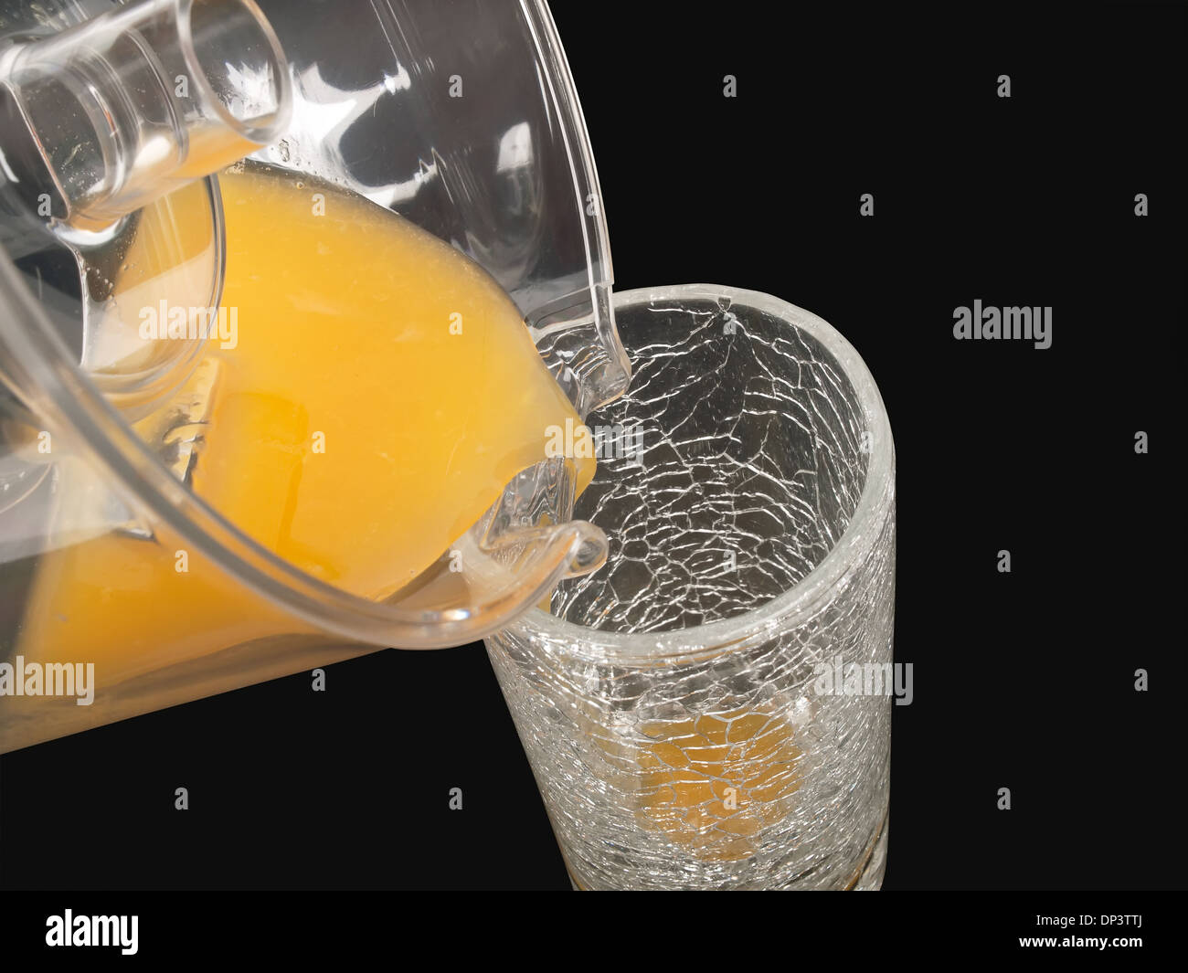 orange juice squeezed with juicer and glass Stock Photo