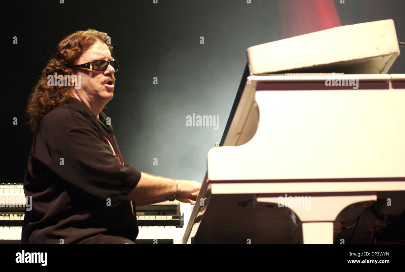 Jul 18, 2006; Raleigh, NC, USA; Pianist BILLY POWELL of the band Lynyrd  Skynyrd performs live as there 2006 makes a stop at Alltel Pavilion located  in Raleigh. Mandatory Credit: Photo by