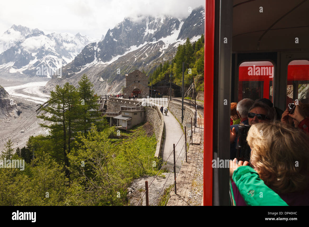 Little rack railway Montenvers- Mer de glace, Chamonix, French Alps,  Savoie, France, Europe Stock Photo - Alamy
