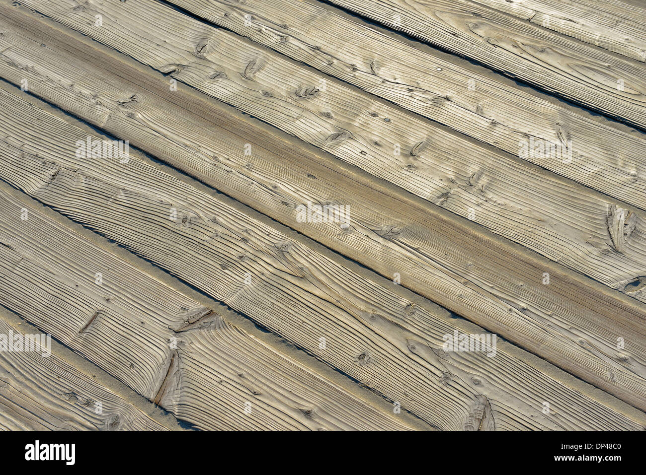 Close-up of Wooden Planks, Sankt Peter-Ording, Nordfriesland, Schleswig-Holstein, Germany Stock Photo