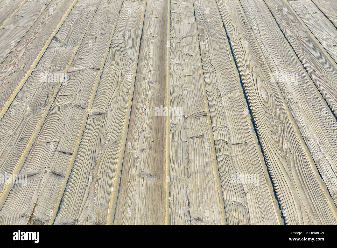Wooden Planks of Boardwalk, Norderdeich, Sankt Peter-Ording, North Sea, Schleswig-Holstein, Germany Stock Photo