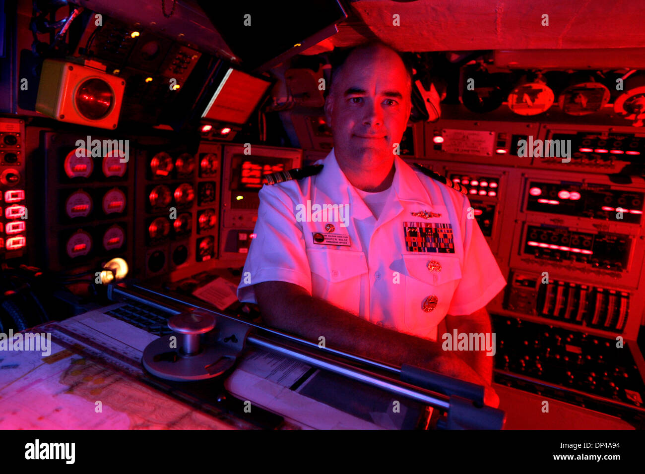Aug 02, 2006; San Diego, CA, USA; US Navy Commander, ANDREW WILDE, commanding officer of  the USS Dolphin, the US Navy's last Diesel Electric Submarine in the Control Room of the 1960's era sub. The Dolphin call Naval Base Point Loma home and is scheduled to be decommissioned later this year.  The sub recently completed a recent $50 million repair and upgrade. Mandatory Credit: Pho Stock Photo