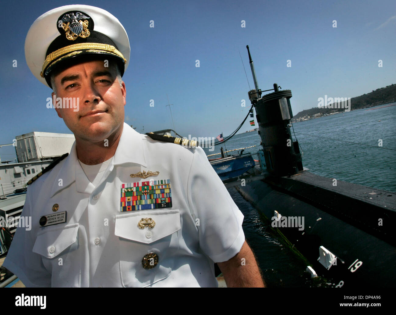 Aug 02, 2006; San Diego, CA, USA; US Navy Commander, ANDREW WILDE, commanding officer of  the USS Dolphin, the US Navy's last Diesel Electric Submarine calls Naval Base Point Loma home and is scheduled to be decommissioned later this year.  The sub recently completed a recent $50 million repair and upgrade.   Mandatory Credit: Photo by Howard Lipin/SDU-T/ZUMA Press. (©) Copyright 2 Stock Photo