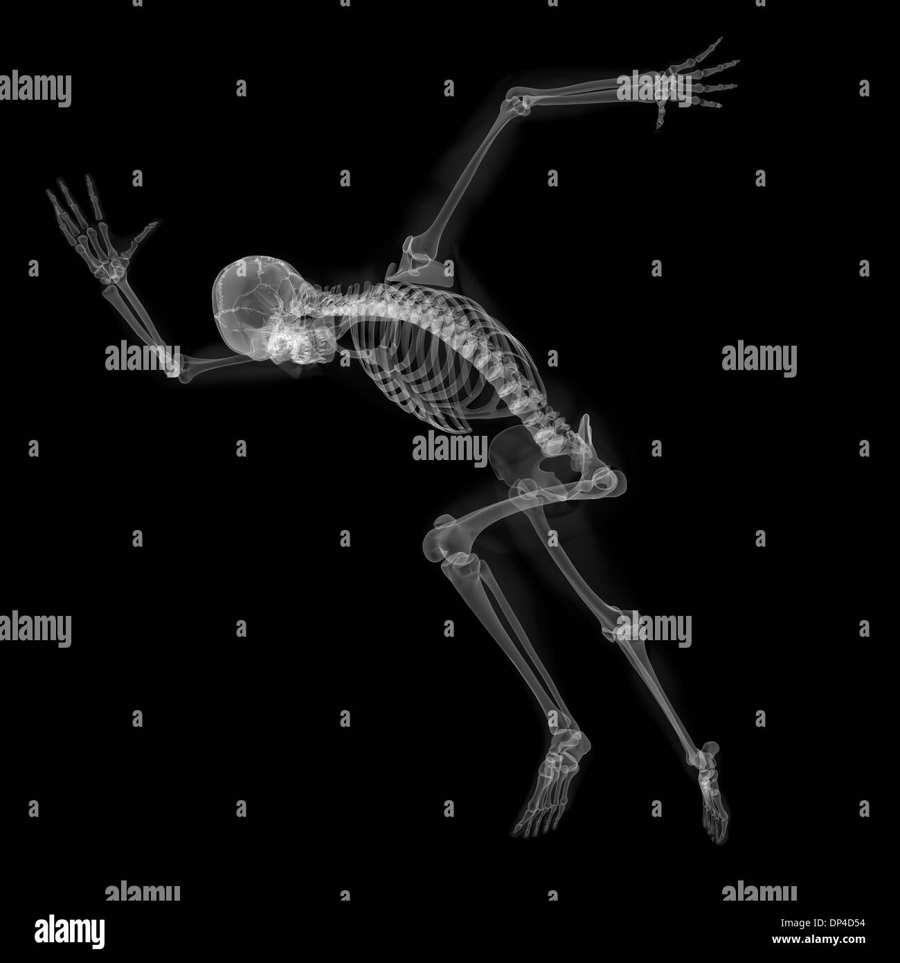 Skeleton sprinting, artwork Stock Photo