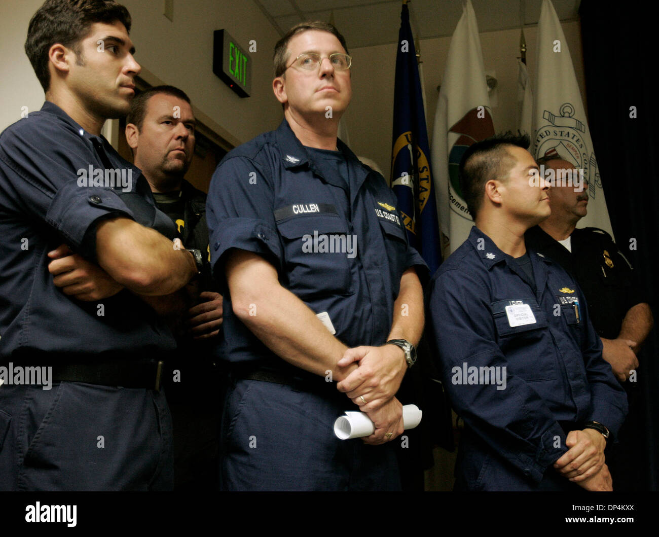 Aug 17, 2006; San Diego, CA, USA; Some of the members of the US Coast Guard that participated in the arrest on Monday August 14, 2006 in international waters off Baja California of  Francisco Javier Arellano Felix, the kingpin of the Arellano-Felix drug cartel. Arrested along with Arellano Felix were other members of the cartel during a deep-sea fishing trip.  Mandatory Credit: Pho Stock Photo