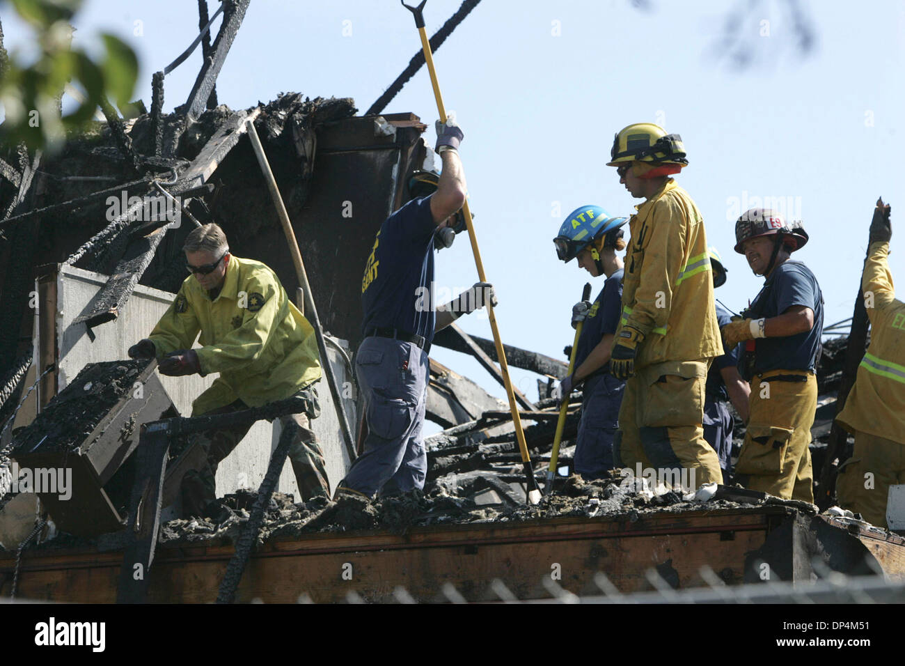 Aug 17, 2006; El Cajon, CA, USA; El Cajon firefighters, law enforcement
