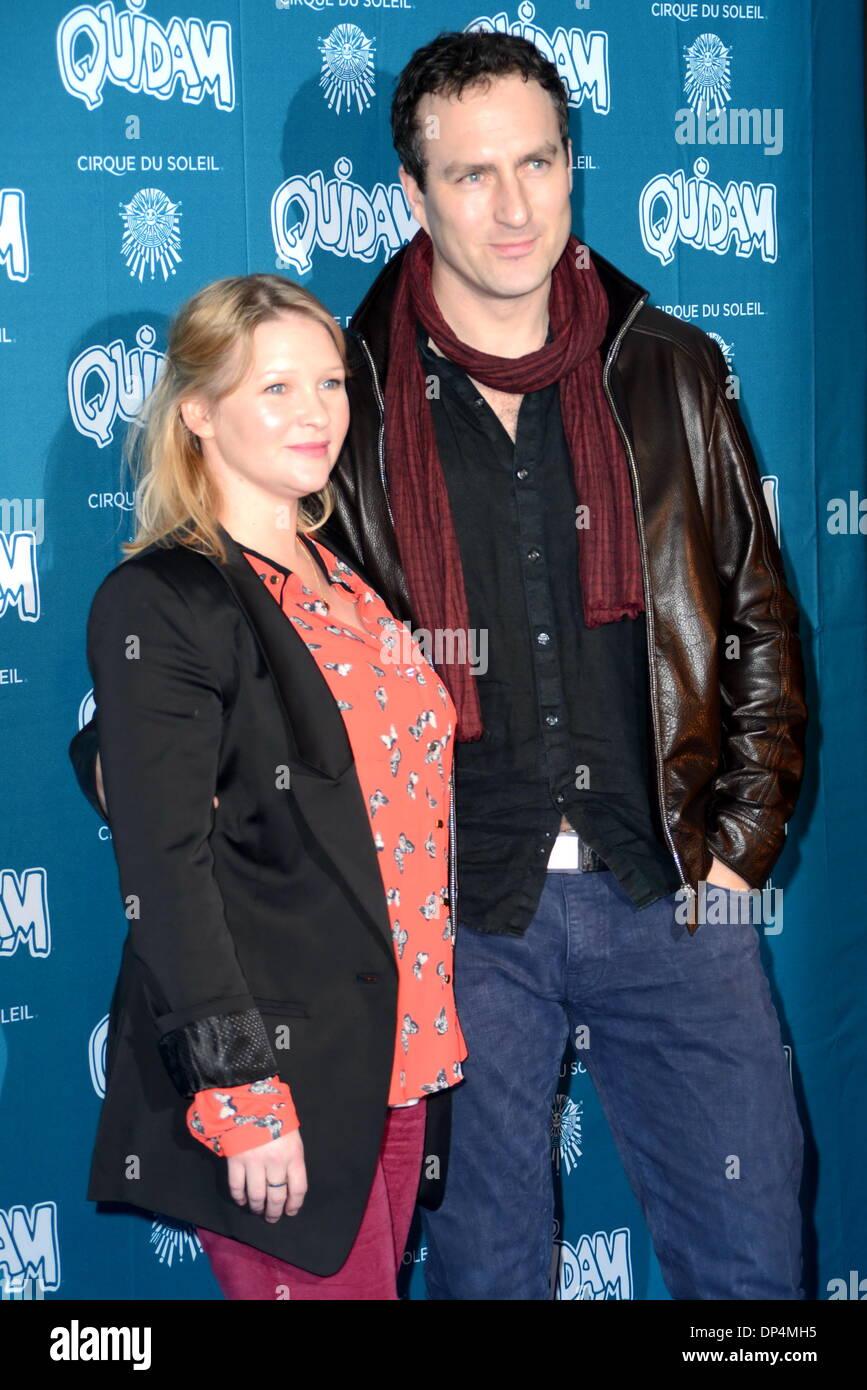 LONDON, ENGLAND - JANUARY 07:  Joanna Page; James Thornton attends the 'Cirque Du Soleil: Quidam' opening night at the Royal Albert Hall on January 7, 2014 in London, England. (Photo by See Li) Stock Photo
