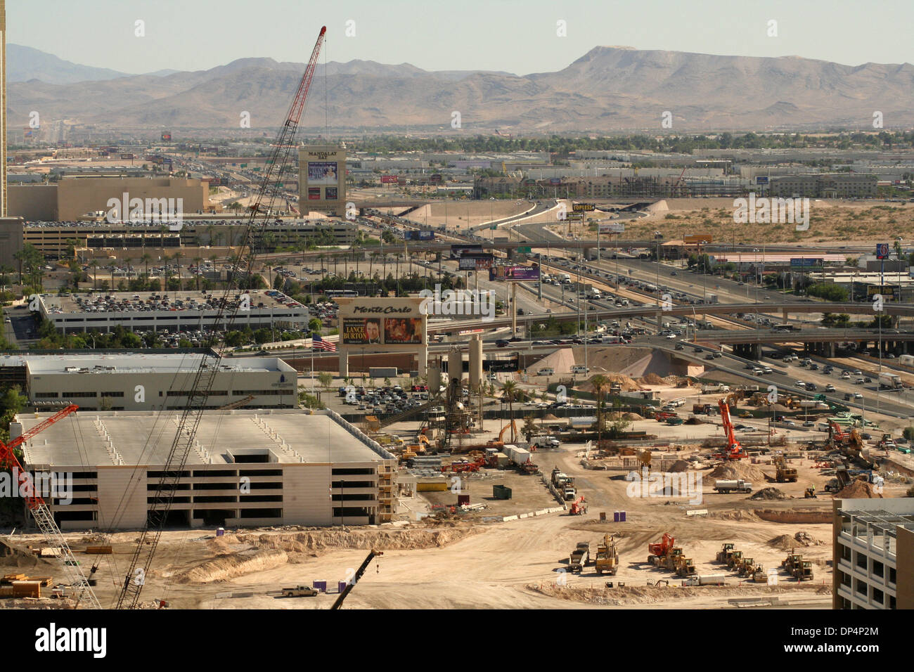 Aug 20, 2006; Las Vegas, NV, USA; Just beyond the property of the Bellagio  Hotel and Casino many new construction projects are under way. Mandatory  Credit: Photo by Camilla Zenz/ZUMA Press. (©)