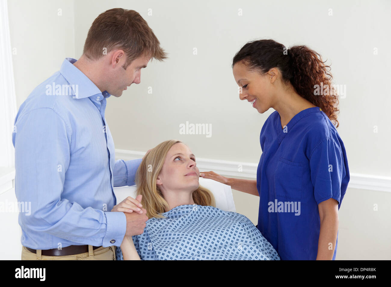 Woman preparing for medical procedure Stock Photo