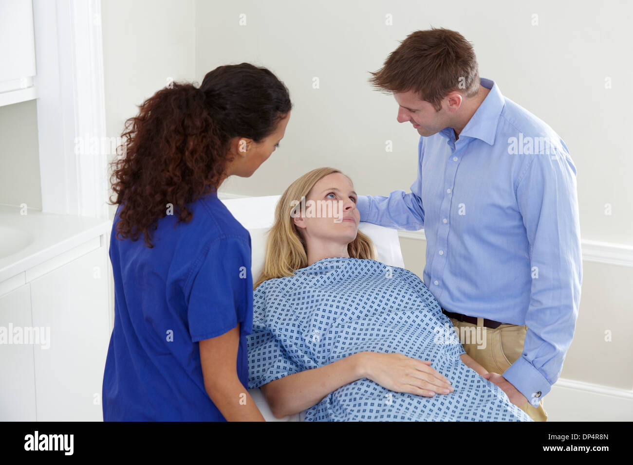 Woman preparing for medical procedure Stock Photo