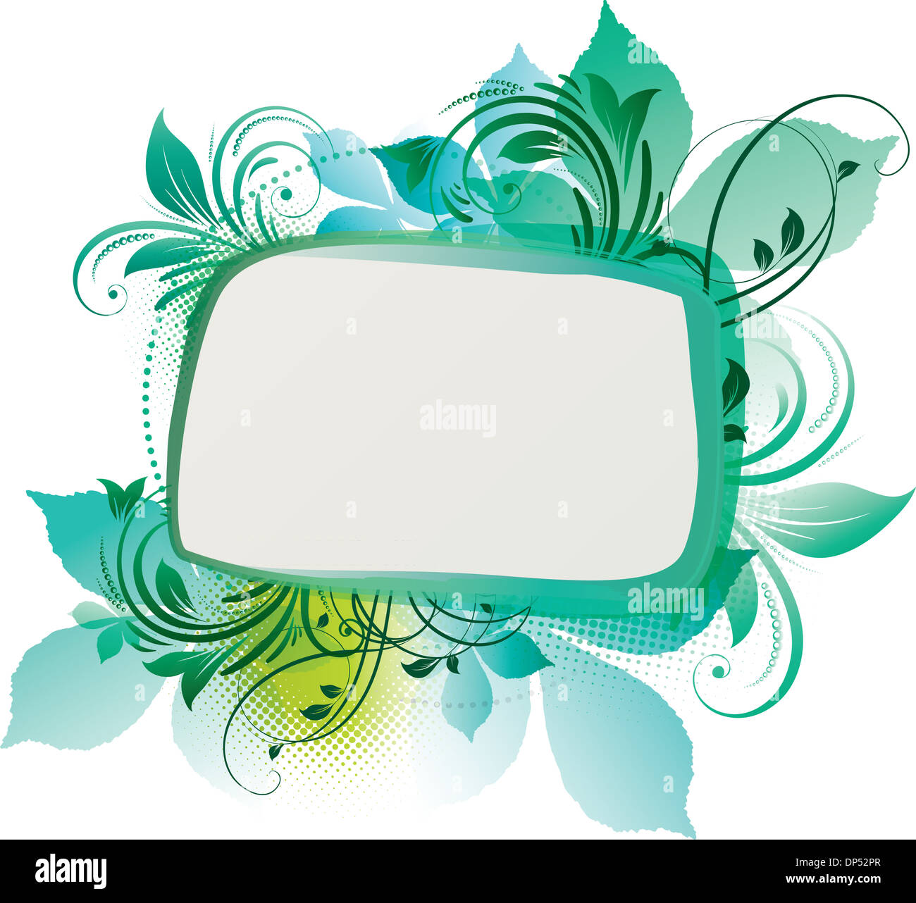 Abstract green floral background with copy space Stock Photo - Alamy