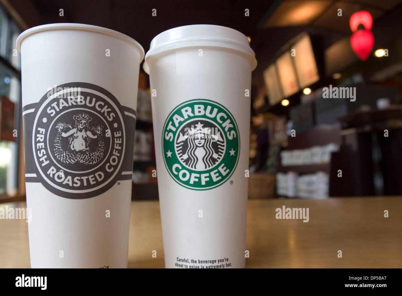 Sep 10, 2006; Portland, OR, USA; Starbucks coffee cups with
