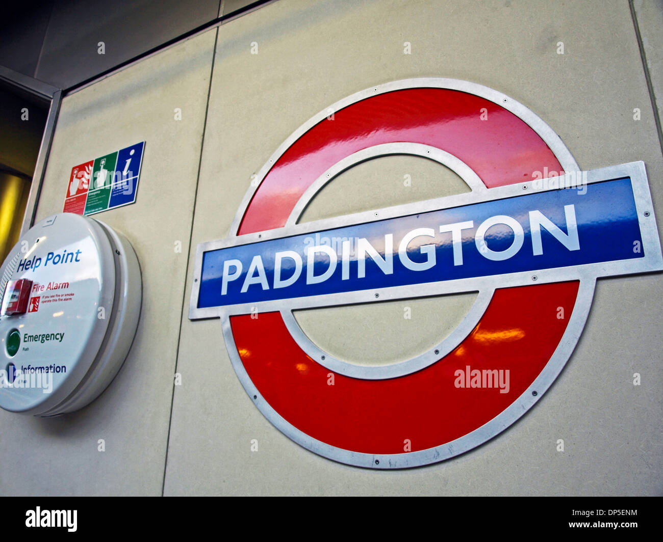 Paddington Underground Station roundel, London, England, United Kingdom