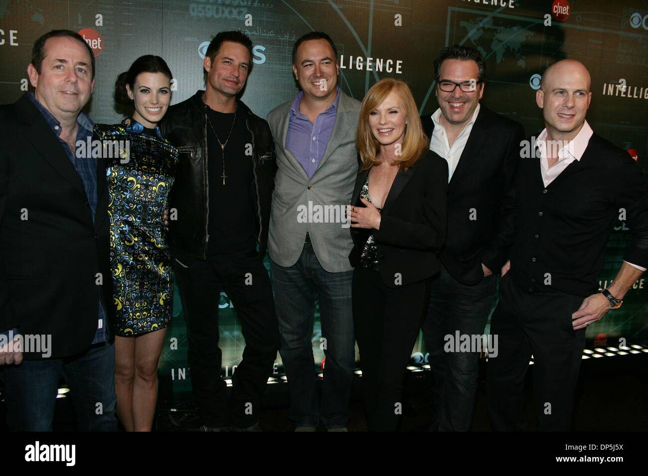 Las Vegas, NV, USA. 7th Jan, 2014. Barry Schindel, Meghan Ory, Josh Holloway, Marg Helgenberger, Tripp Vinson, Michael Seitzman at arrivals for INTELLIGENCE Premiere Party, TAO Nightclub at The Venetian Resort Hotel and Casino, Las Vegas, NV January 7, 2014. Credit:  James Atoa/Everett Collection/Alamy Live News Stock Photo