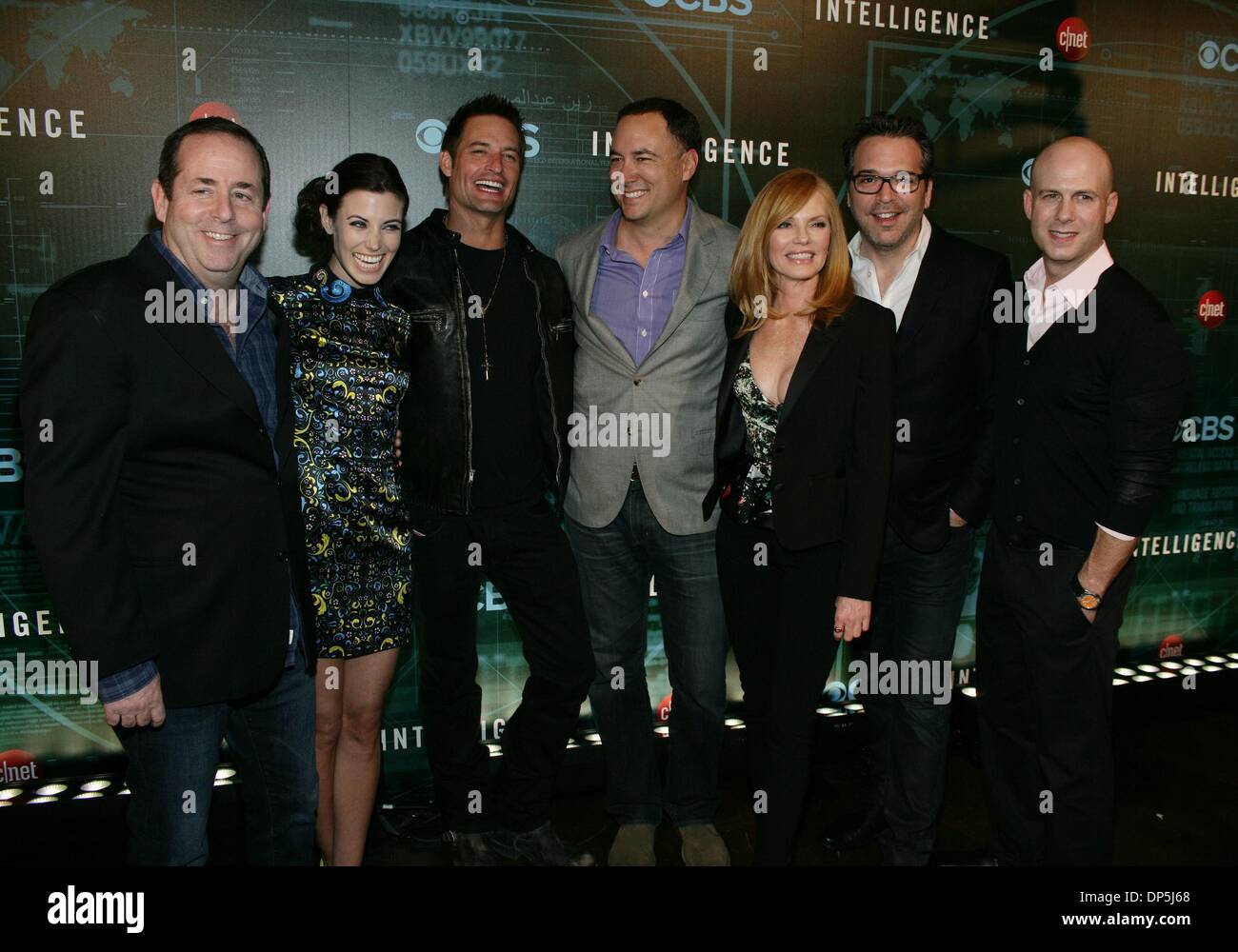 Las Vegas, NV, USA. 7th Jan, 2014. Barry Schindel, Meghan Ory, Josh Holloway, Marg Helgenberger, Tripp Vinson, Michael Seitzman at arrivals for INTELLIGENCE Premiere Party, TAO Nightclub at The Venetian Resort Hotel and Casino, Las Vegas, NV January 7, 2014. Credit:  James Atoa/Everett Collection/Alamy Live News Stock Photo