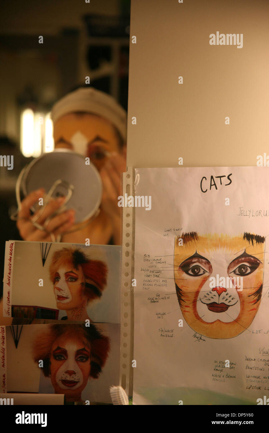 Amsterdam, Netherlands - Stage Actors preparing 'Cats' performance Stock Photo