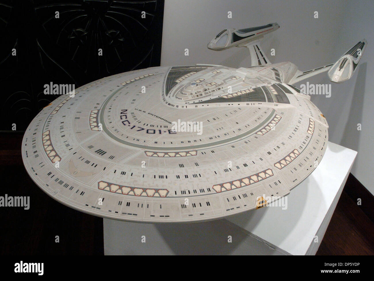 Sep 29, 2006; Manhattan, NY, USA; Starship Enterprise-E model used in 'Star Trek: First Contact', estimated to sell for US $8,000-$12,000. In celebration of the 40th Anniversary of 'Star Trek' Christie's will hold an auction of official 'Star Trek' items from the archives of CBS Paramount Television Studios. Items include material from all of the 'Star Trek' television series and m Stock Photo