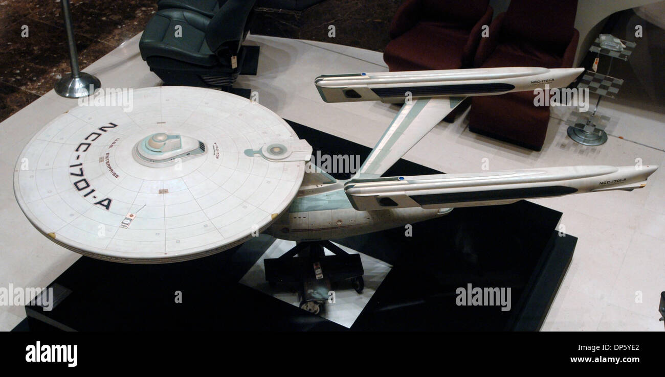 Sep 29, 2006; Manhattan, NY, USA; Enterprise-A model used in 'Star Trek: The Motion Picture', 'Star Trek II: The Wrath Of Khan', 'Star Trek III: The Search For Spock', estimated to sell for US $15,000-$25,000. In celebration of the 40th Anniversary of 'Star Trek' Christie's will hold an auction of official 'Star Trek' items from the archives of CBS Paramount Television Studios. Ite Stock Photo