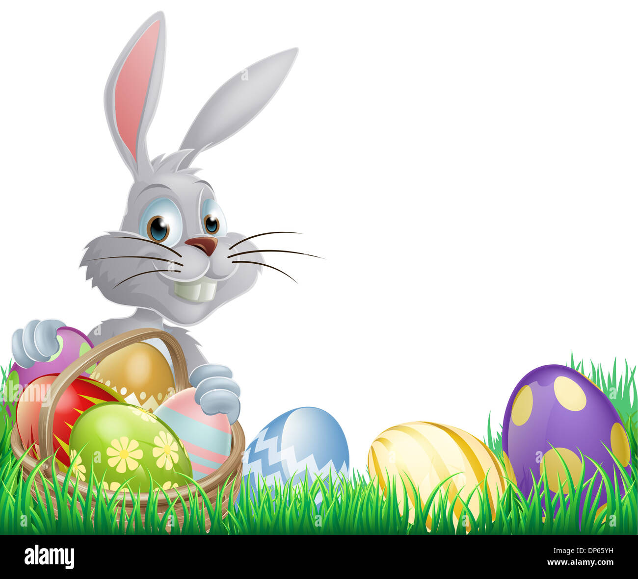 Cartoon bunny rabbit peeking over hi-res stock photography and images ...