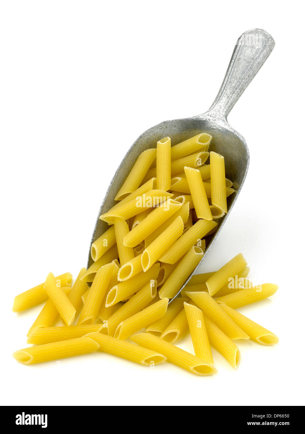 penne pasta in a scoop Stock Photo Alamy