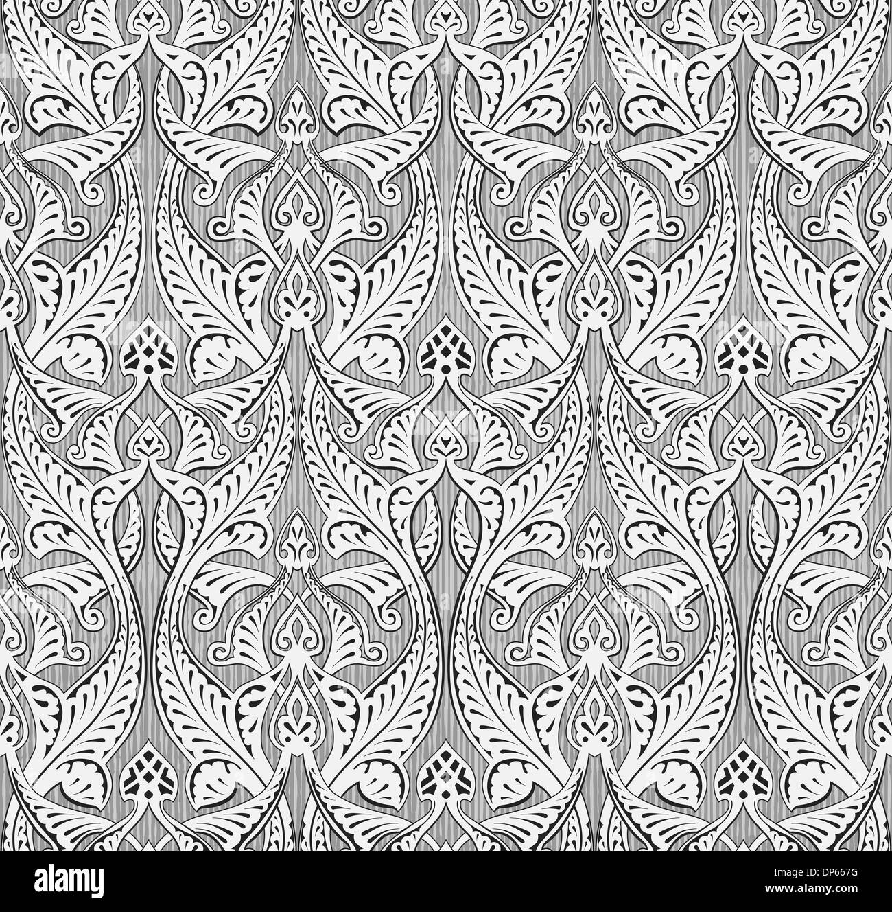 Illustration of a vintage intricate seamlessly tilable repeating Islamic motif background pattern swatch Stock Photo