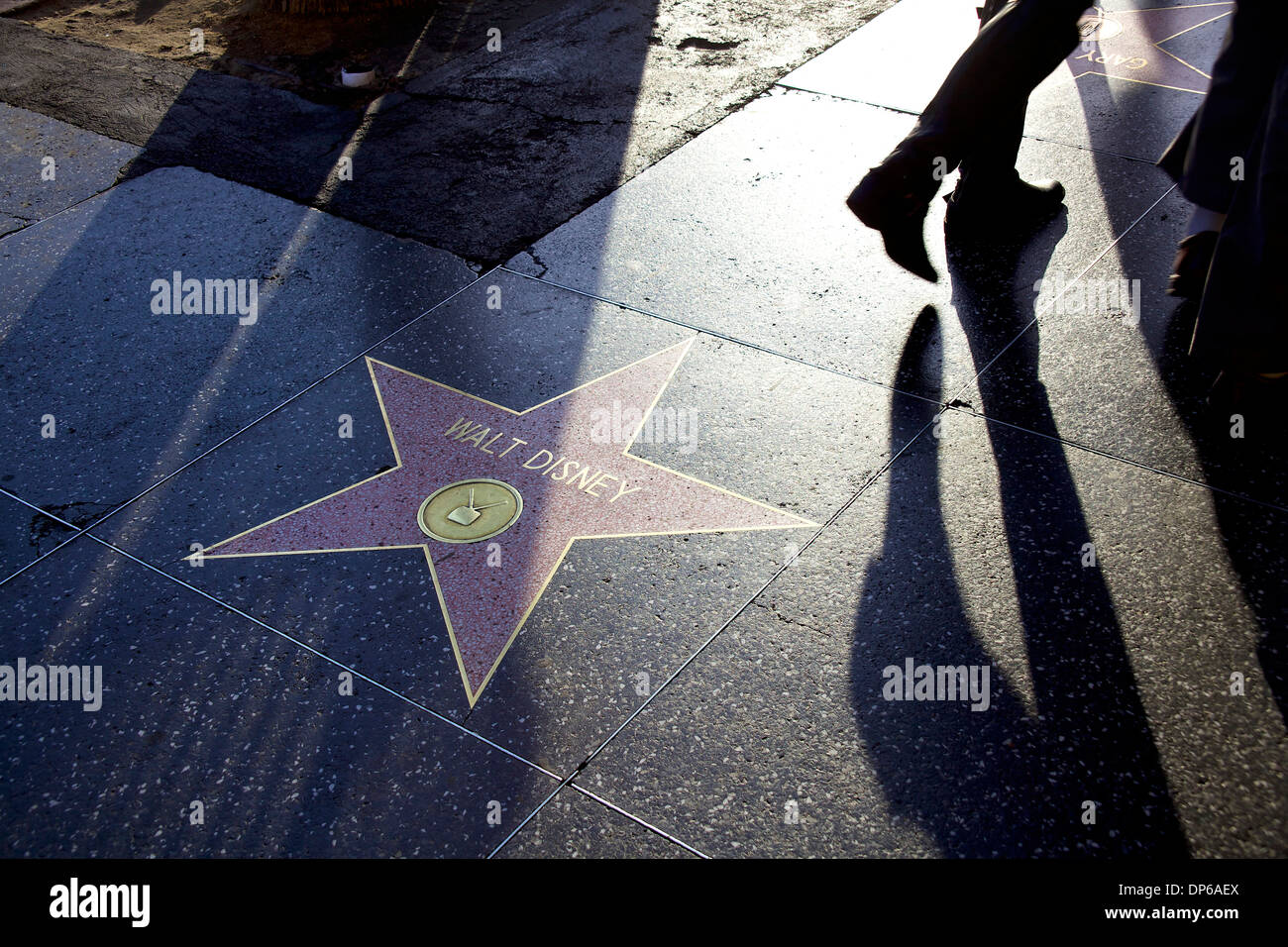 View of Hollywood Boulevard, Walk of Fame, Los Angeles, California