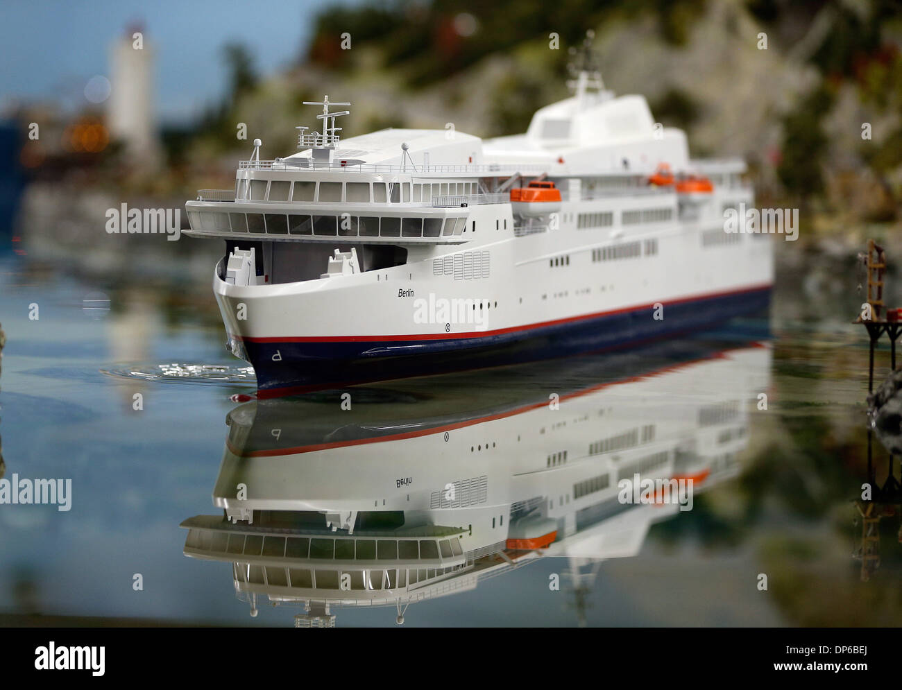 Hamburg Germany 06th Jan 2014 A Model Of The P S Ferry Berlin Moves Along A Diorama In Scandinavian Design At The Miniatur Wunderland Miniature Wonderland In Hamburg Germany 06 January 2014 The