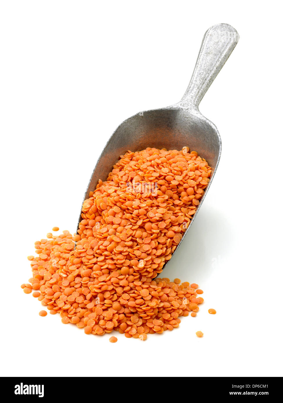red lentils in a scoop Stock Photo