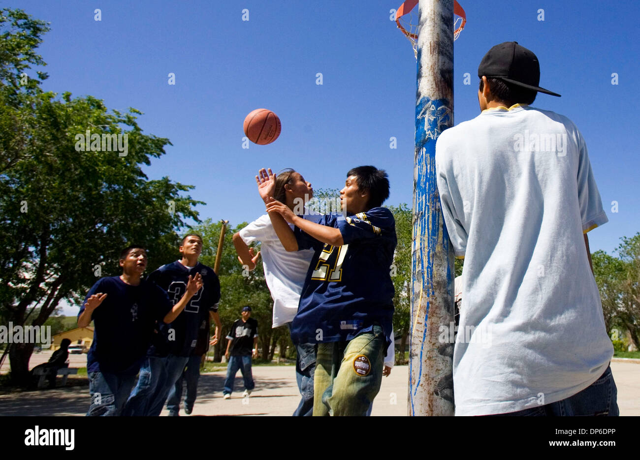 Oct 12, 2006 Manderson, SD, USA A group of children in Manderson