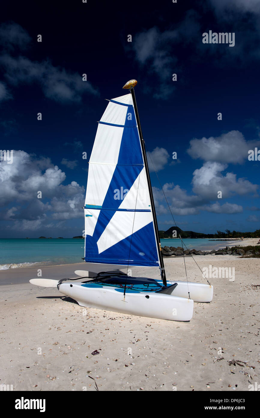 Hobie Catamaran on Jolly Beach , Jolly Beach resort and spa, Bolans Village, Antigua, Leeward Islands, West Indies Stock Photo