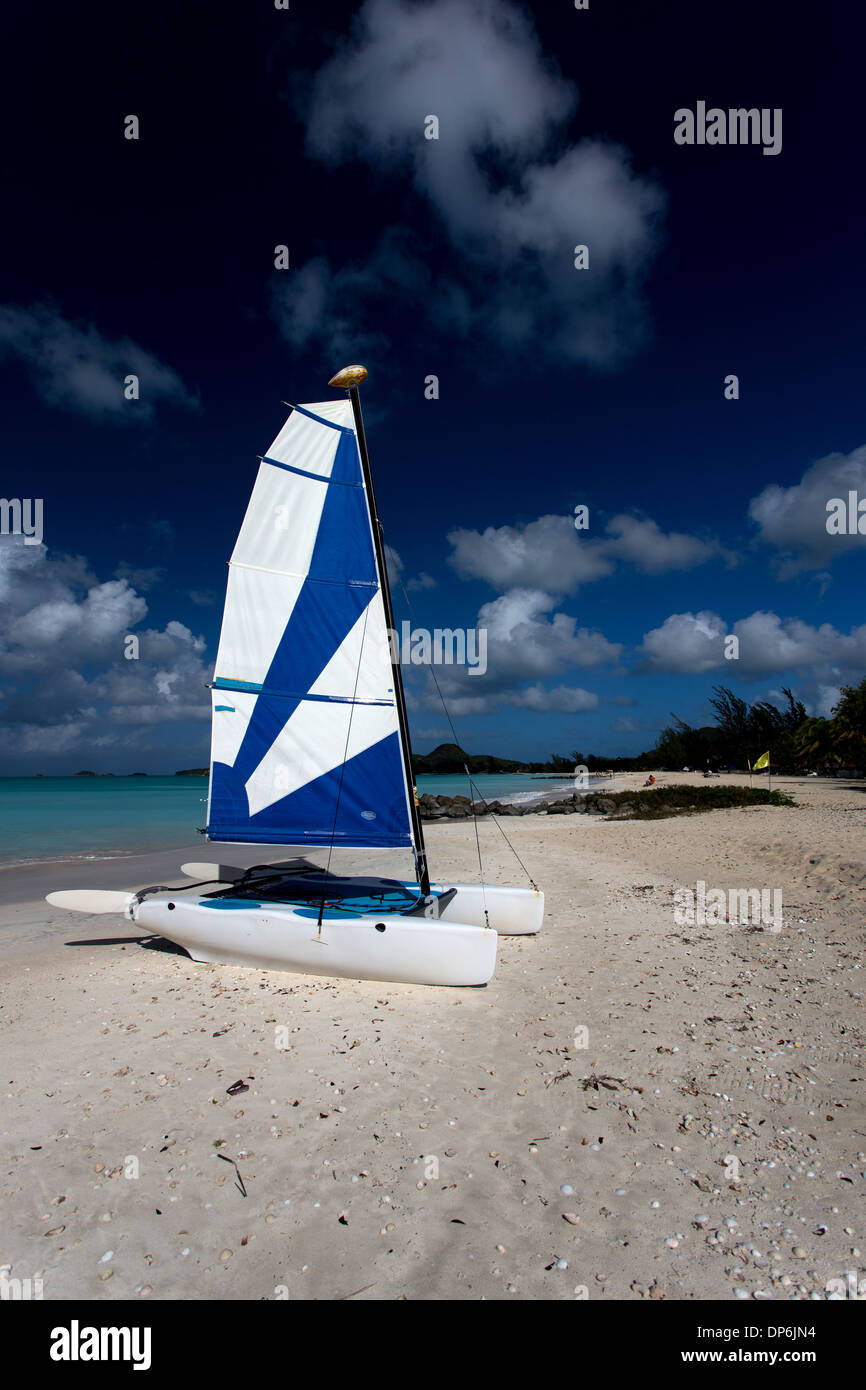 Hobie Catamaran on Jolly Beach , Jolly Beach resort and spa, Bolans Village, Antigua, Leeward Islands, West Indies Stock Photo