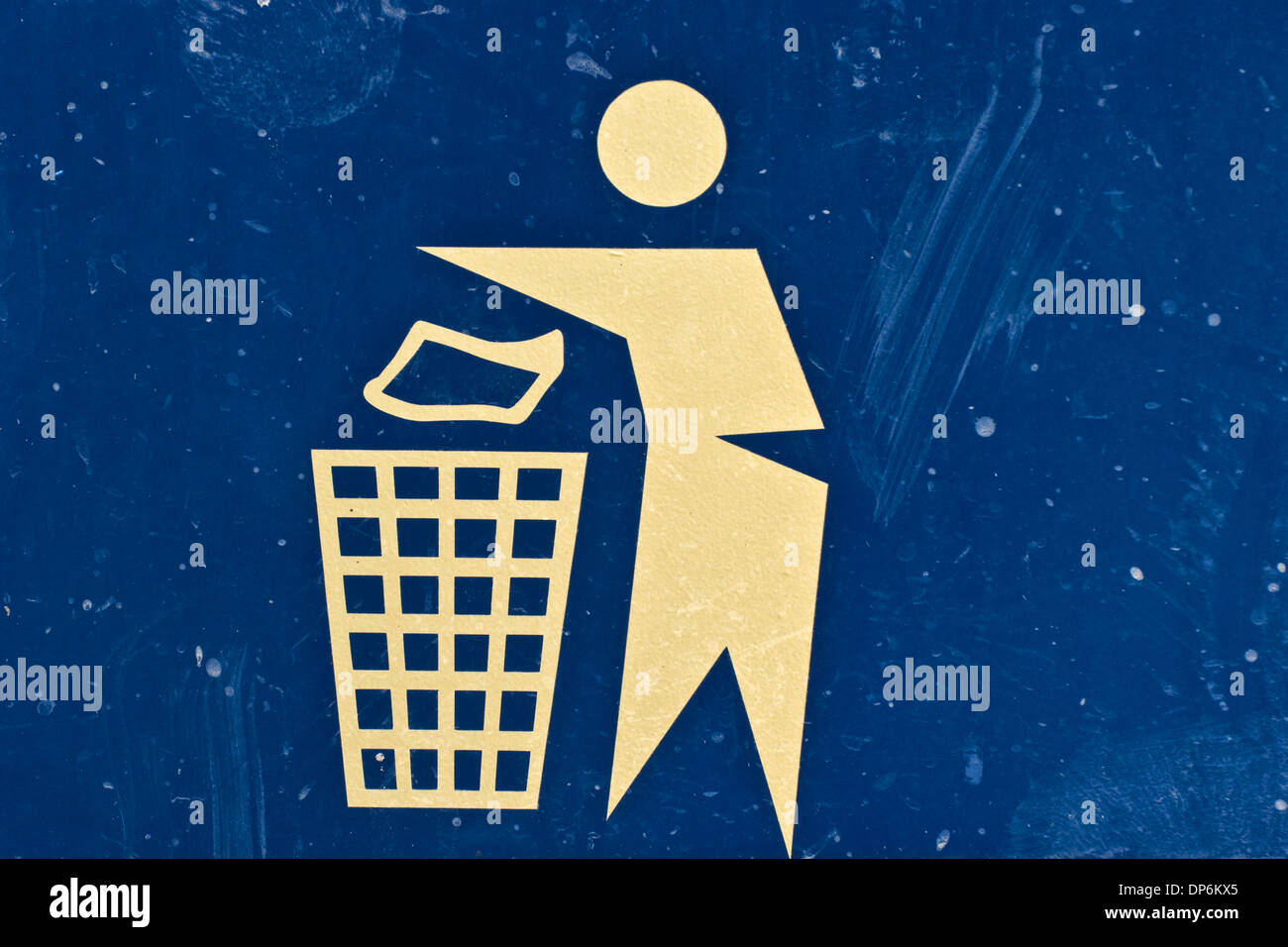 Sign for depositing litter Stock Photo