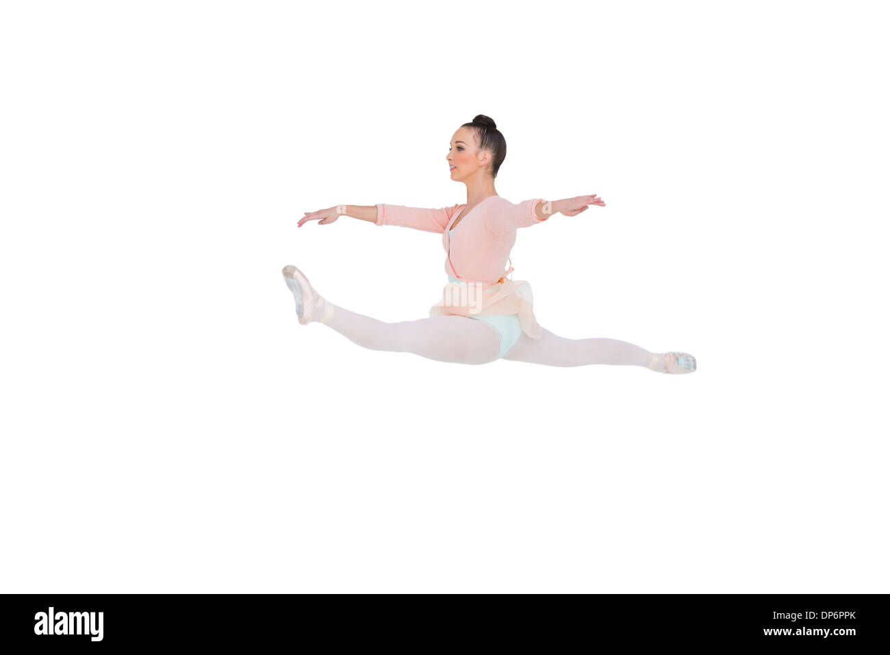 Beautiful ballerina doing the splits Stock Photo