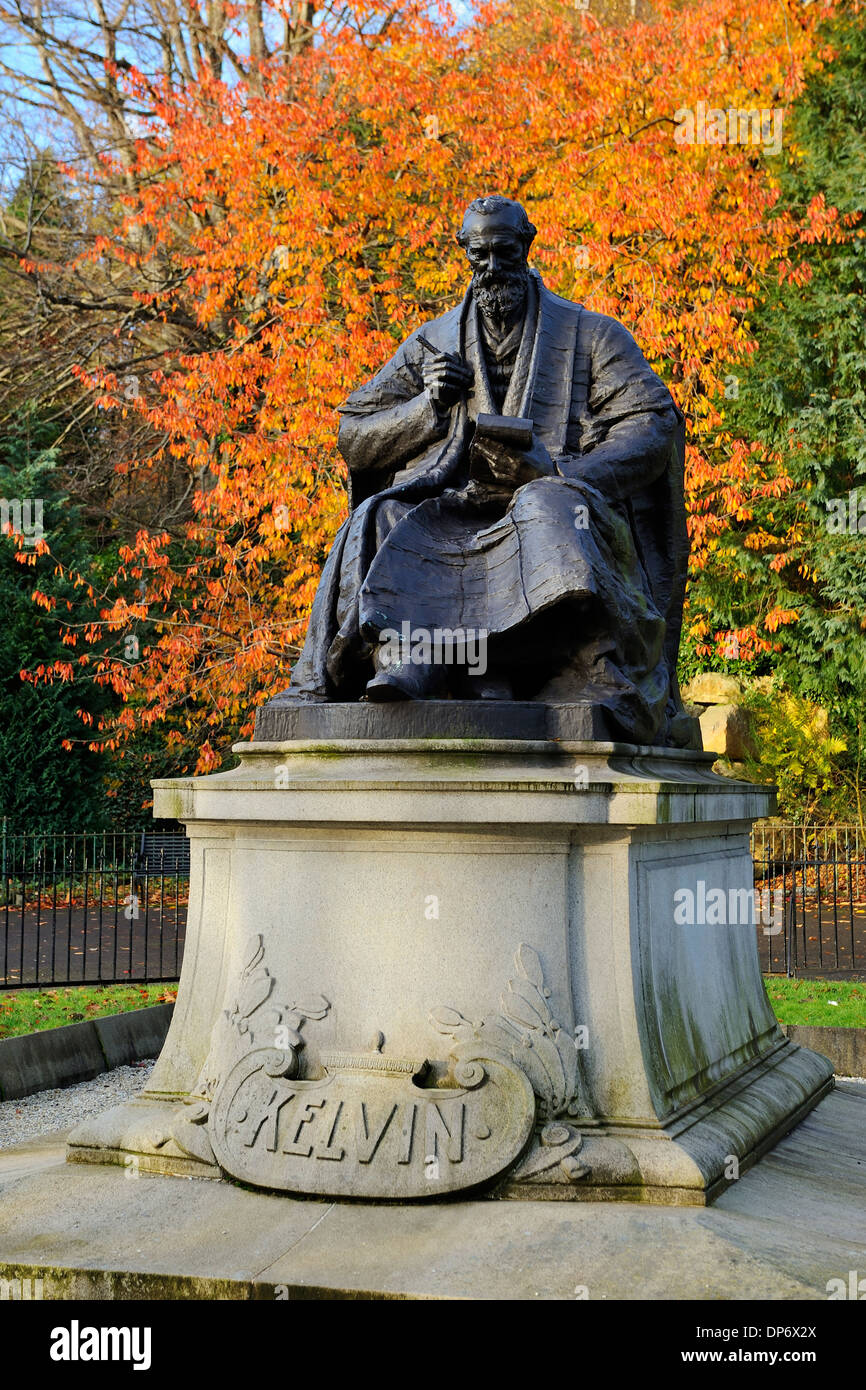Statue of Lord Kelvin in Kelvingrove Park, Glasgow, Scotland Stock Photo