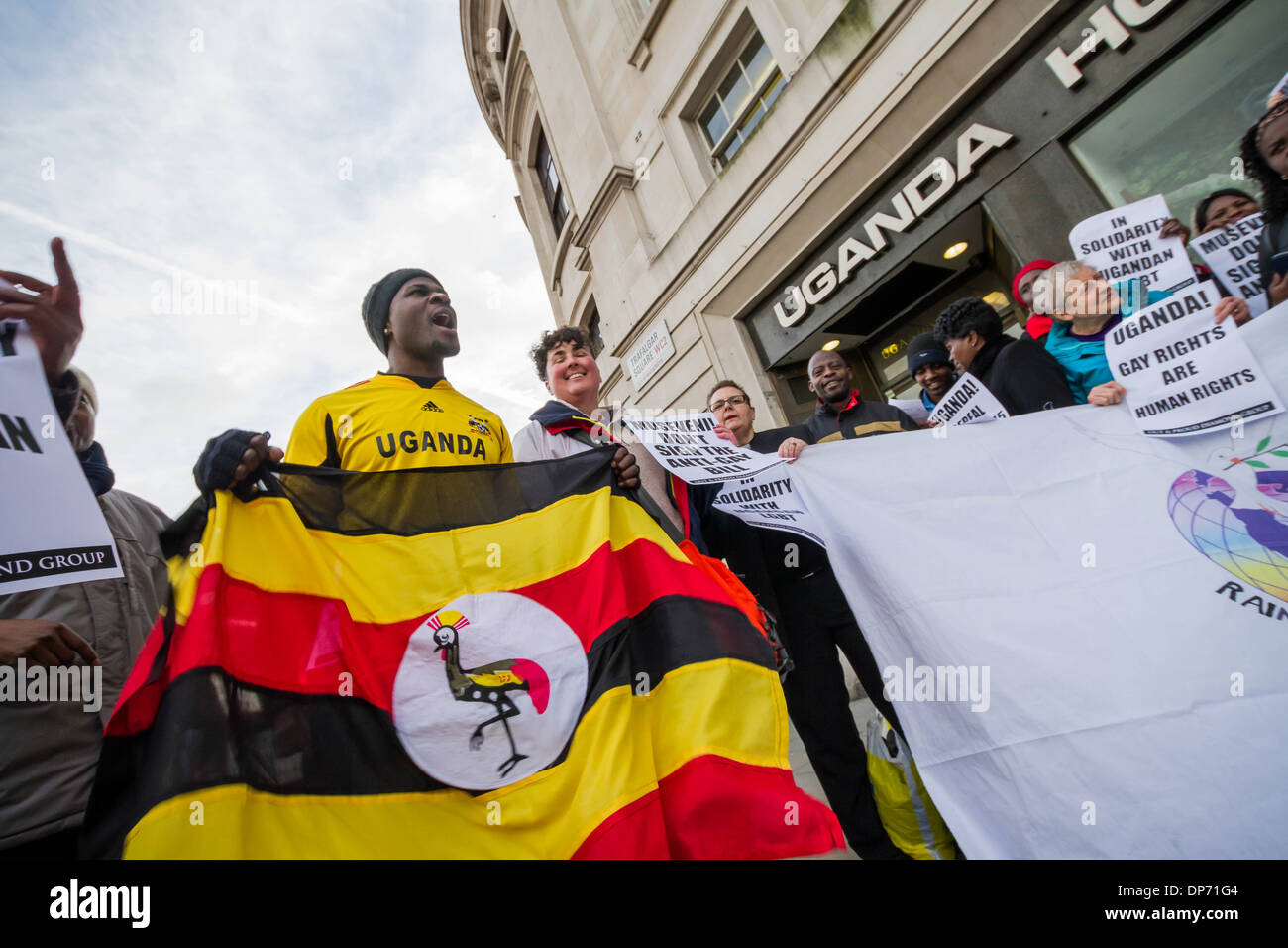 LGBTI Protest held outside The Ugandan High Commission Stock Photo