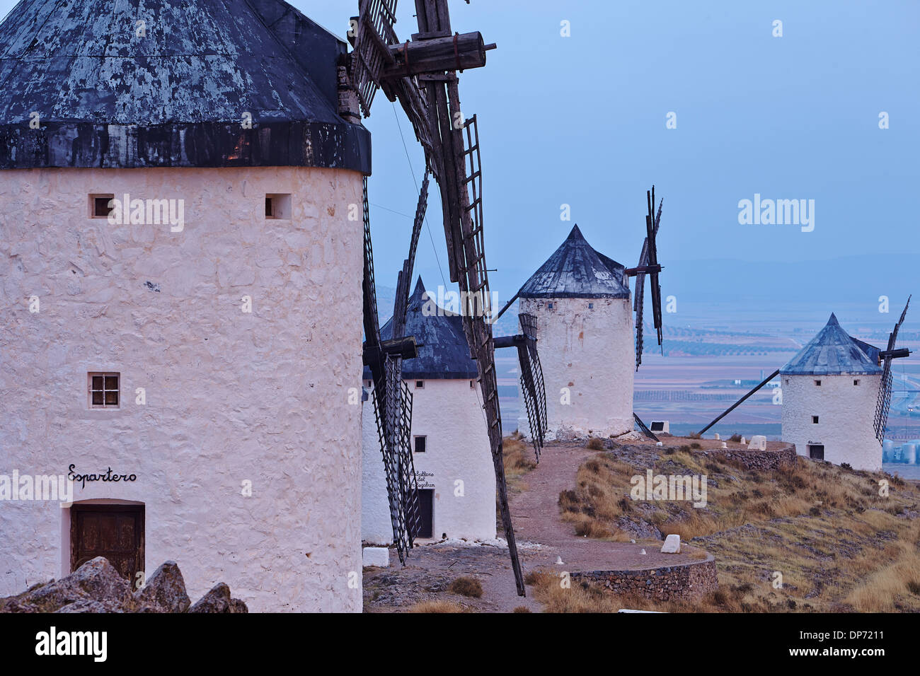 Windmills in Consuegra, La Mancha Stock Photo