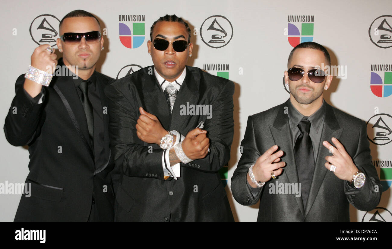 Nov 02, 2006; New York, NY, USA; WISIN AND YANDEL with DON OMAR (C) at the arrivals for the 7th Annual Latin Grammy Awards held at Madison Square Garden. Mandatory Credit: Photo by Nancy Kaszerman/ZUMA Press. (©) Copyright 2006 by Nancy Kaszerman Stock Photo