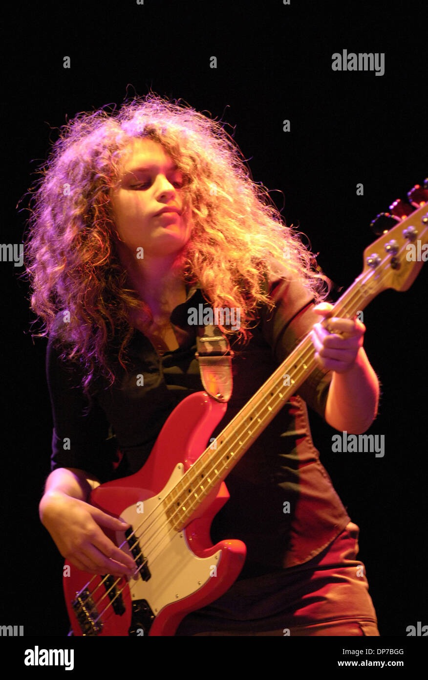 Nov 10 06 Saratoga Ca Usa Guitar Wizard Adrian Belew Of King Crimson Fame And His Power Trio Consisting Of Brother And Sister Team Year Old Drummer Eric Slick And 19 Year Old Bassist Julie