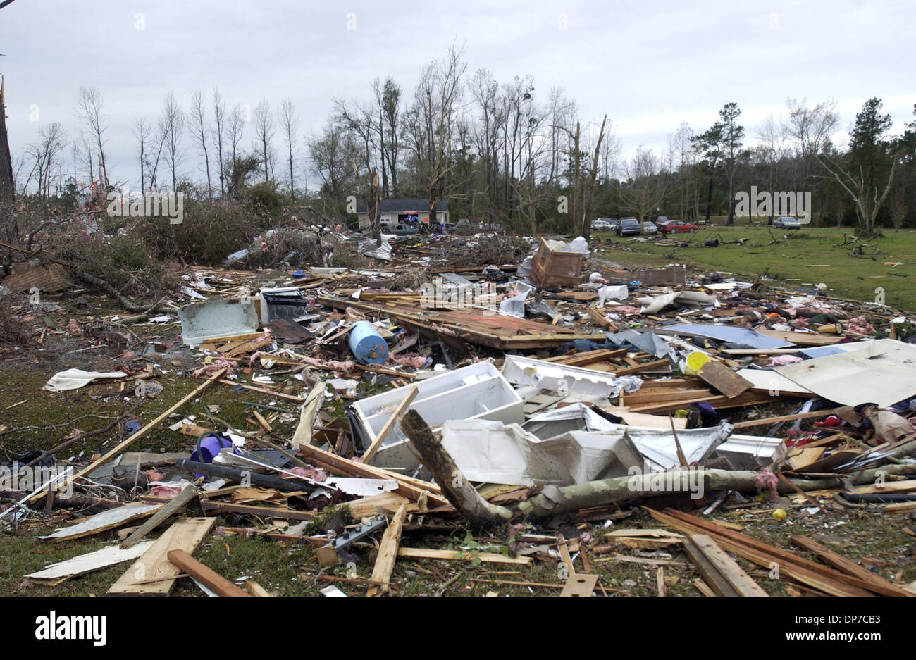 Nov 16, 2006; Riegelwood, NC, USA; Homes are demolished and cars are