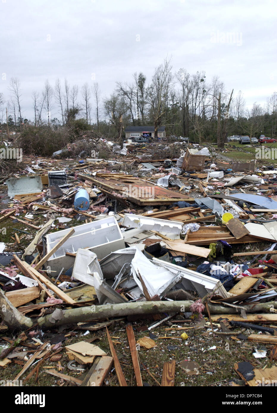 Nov 16, 2006; Riegelwood, NC, USA; Homes are demolished and cars are