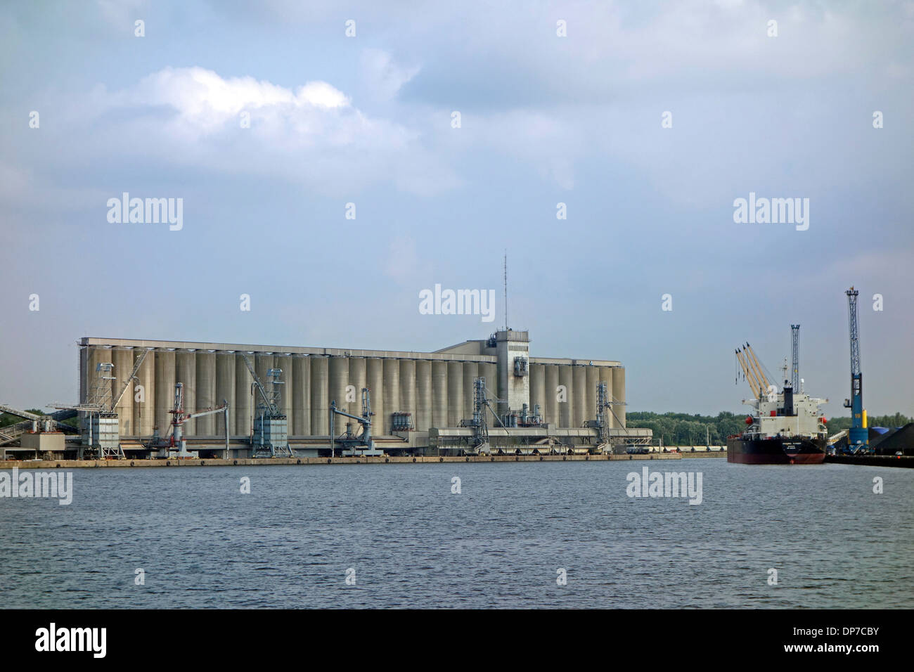 Euro-Silo, maritime terminals for handling and storage of grains, oilseeds and derivatives, port of Ghent, Flanders, Belgium Stock Photo