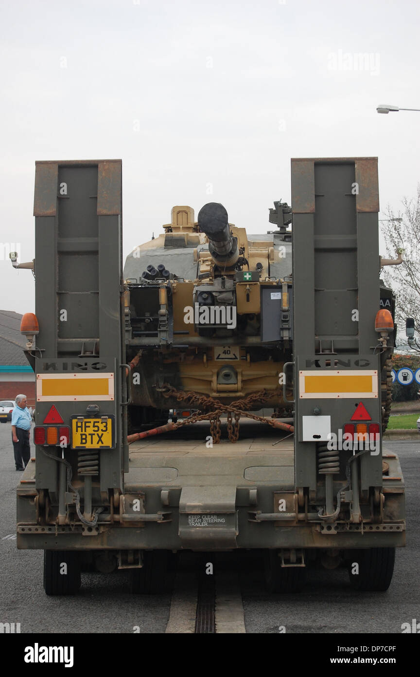 Challenger 2,tank transporter,British, army, tank, Stock Photo